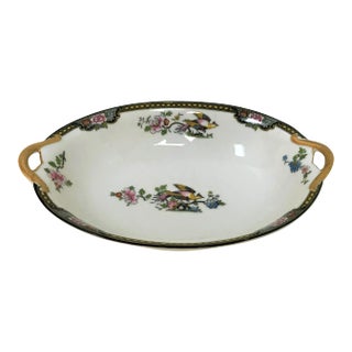 Japanese Noritake Porcelain Serving Bowl in "Pheasant" Pattern Circa 1920's For Sale