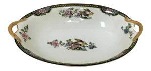 Japanese Noritake Porcelain Serving Bowl in "Pheasant" Pattern Circa 1920's
