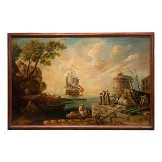 Landscape Composition, 1920s, Oil Painting on Canvas For Sale