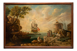 Landscape Composition, 1920s, Oil Painting on Canvas