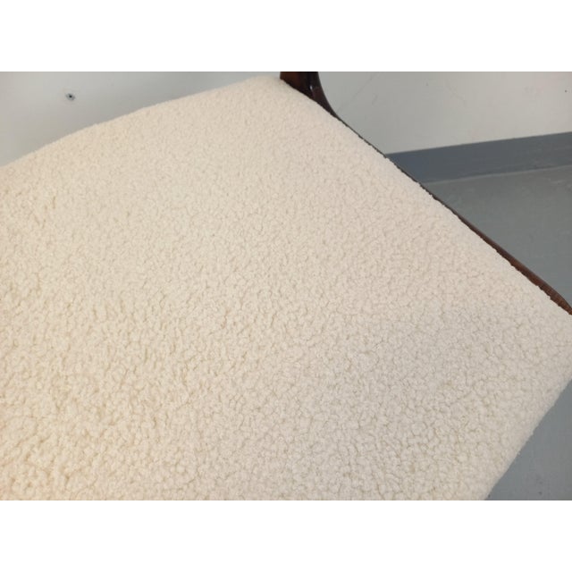 Vintage Sleigh Chair in Wood and Bouclé Fabric from Baumann, 1960s For Sale - Image 11 of 13