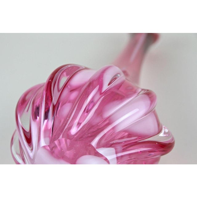 Pink Long Neck Murano Glass Vase, Italy, 1970s For Sale - Image 16 of 18