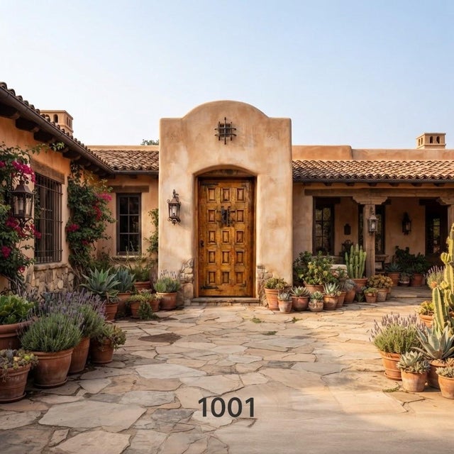Puerta Merida (Model 1001) – Handcrafted solid wood door featuring a deep hand-carved panel design with a pronounced...