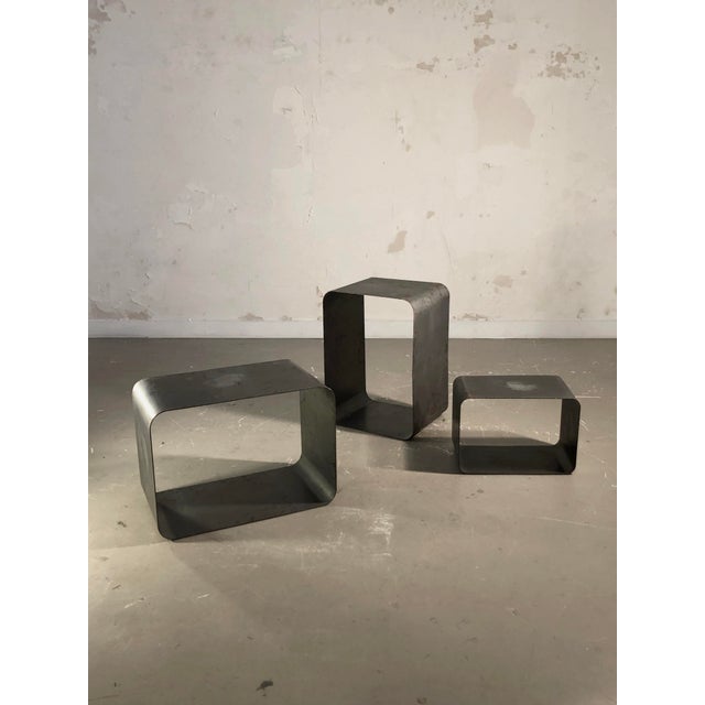 Space Age Side Tables attributed to Kappa, France, 1970s, Set of 3 For Sale - Image 4 of 12