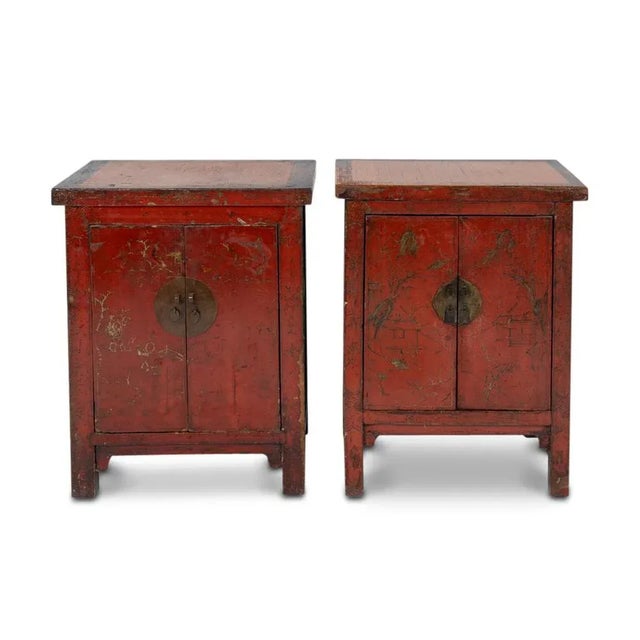 19th Century Chinese Red Lacquer Sideboards, Set of 2 For Sale - Image 13 of 13