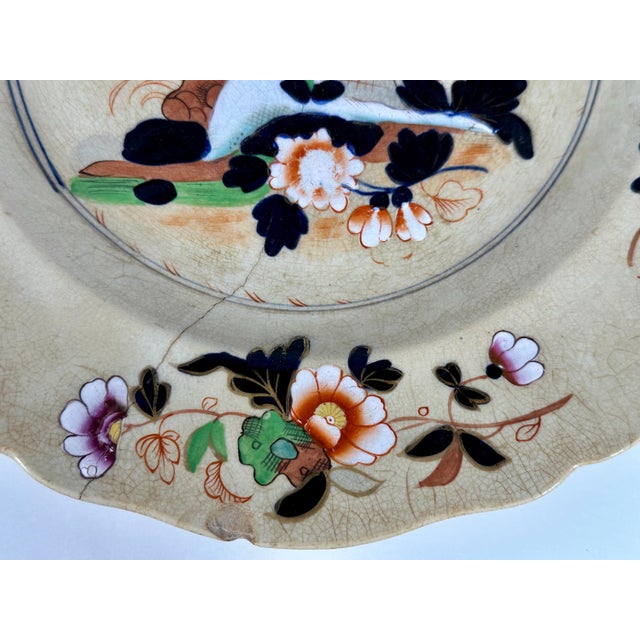 Antique Ridgway Ironstone Plate: Chinoiserie Imari Style, c. 1835 For Sale - Image 6 of 10