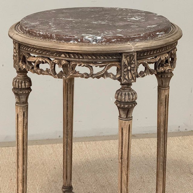 Antique French Louis XVI Stripped Marble Top Occasional Table For Sale - Image 17 of 18