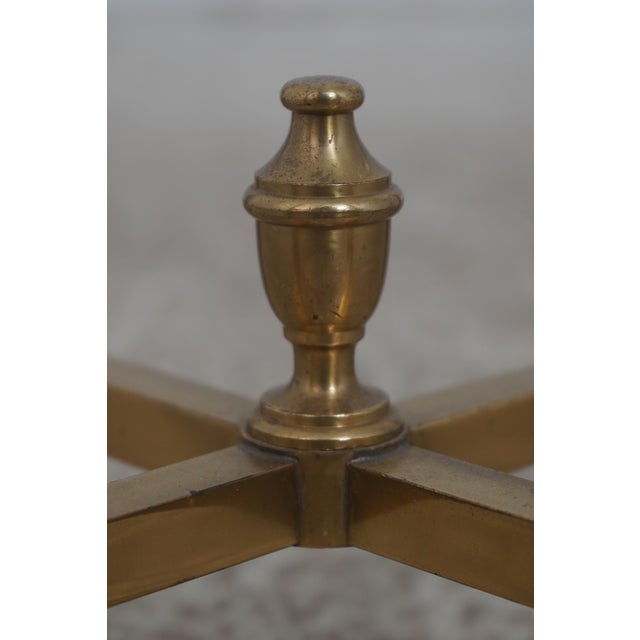 Brass Labarge Brass & Glass Pedestal Table Stand For Sale - Image 8 of 10