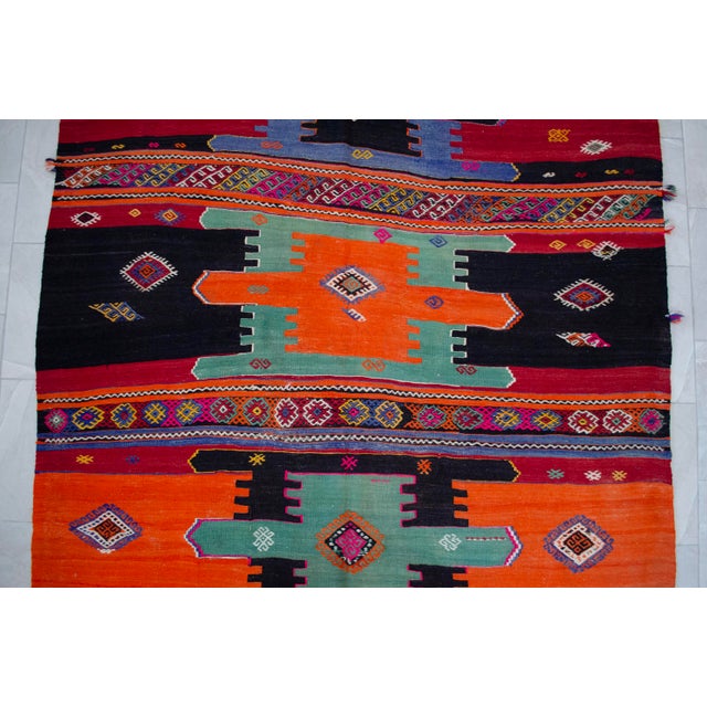 Vintage Hand-Woven Wool Turkish Rug - 5′11″ X 10′10″ For Sale - Image 9 of 13