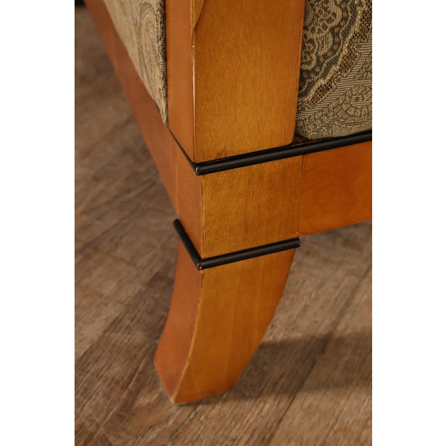 Sherrill Biedermeier Style Upholstered Armchair With Exposed Wood Frame For Sale - Image 12 of 18