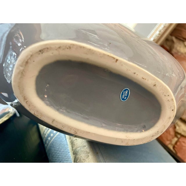 Ceramic Vintage 1980s Postmodern Blue Ceramic Vase For Sale - Image 7 of 7