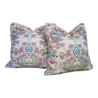 Schumacher Magic Mountain Blush 22" Pillows - Set of 2 For Sale