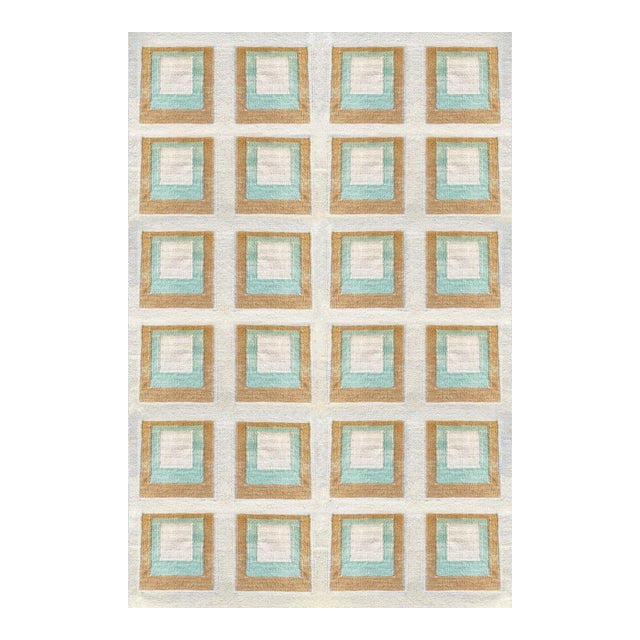 Color Study Handwoven Wool Flatweave 4' x 6' Rug - Silver Lake For Sale