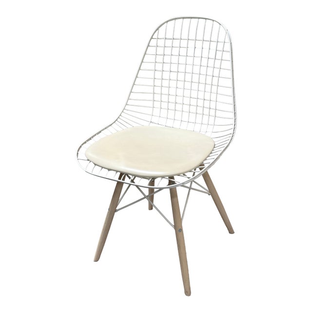 Eames Style Wire Back With Eiffel Base Side Chair For Sale