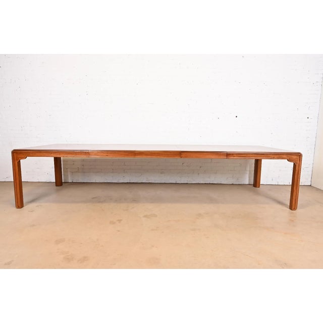 Mid 20th Century Drexel Heritage Mid-Century Hollywood Regency Oak and Burl Wood Dining Table For Sale In Dallas - Image 6 of 11