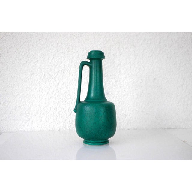 Forest Green Argenta Vase by Wilhelm Kåge for Gustavsberg, 1930s For Sale - Image 8 of 10