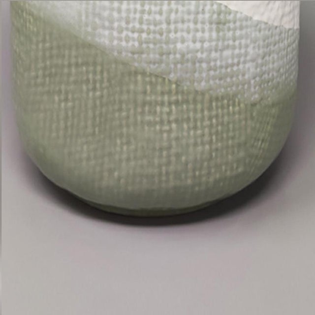 1970s Green & White Vase in Ceramic by F.lli Brambilla, 1970s For Sale - Image 5 of 6