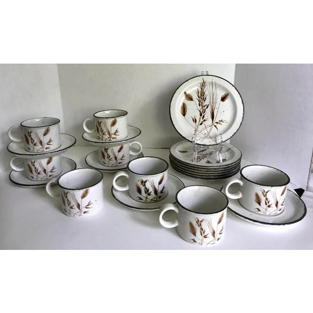 English 1960's Midwinter Stonehenge Tea Coffee Set With Mug Set and Luncheon Plates - 21 Pieces For Sale - Image 3 of 9