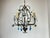 Large Vintage 1990s Wrought Iron Floral Chandelier With Crystal Flowers & Aqua Blue Stones Details For Sale - Image 10 of 17