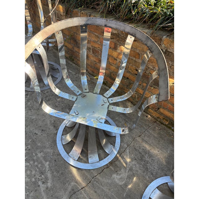 Silver Herbert Saiger for Russell Woodard Mid Century Modern Swivel Chairs - Set of 4 For Sale - Image 8 of 12