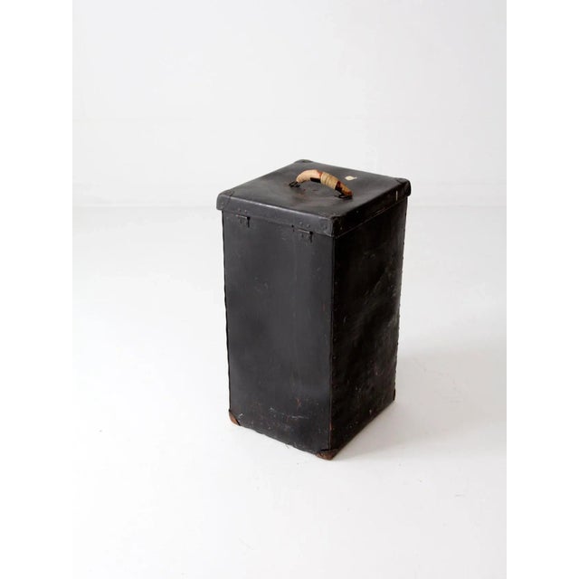 Early 20th Century Vintage Black Storage Bin For Sale - Image 5 of 10