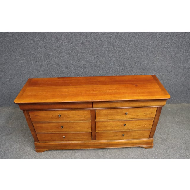 National Mt. Airy Louis Philippe Style Cherry Double Dresser For Sale In Philadelphia - Image 6 of 10