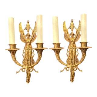 1930 French Empire Style Sconces 2 Lights For Sale