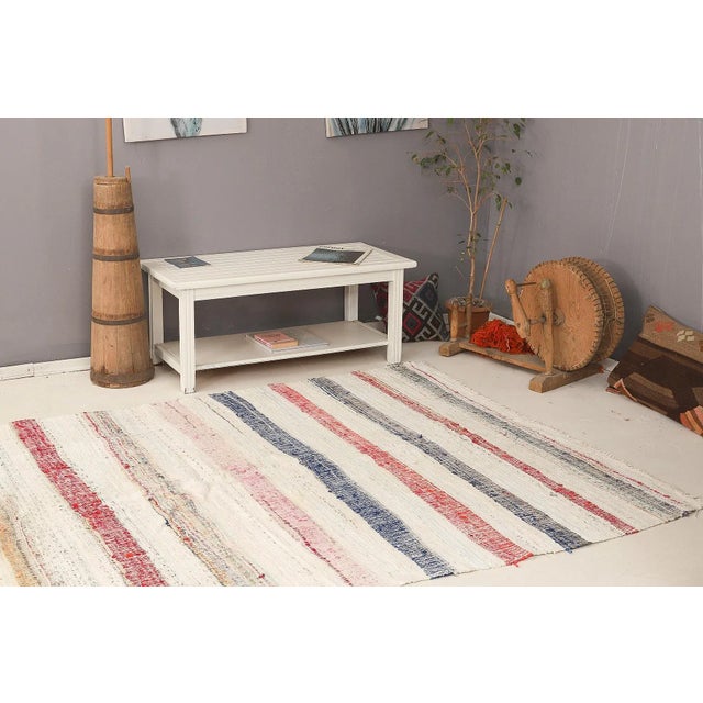Mid 20th Century Vintage Turkish Rag Rug For Sale In Los Angeles - Image 6 of 7