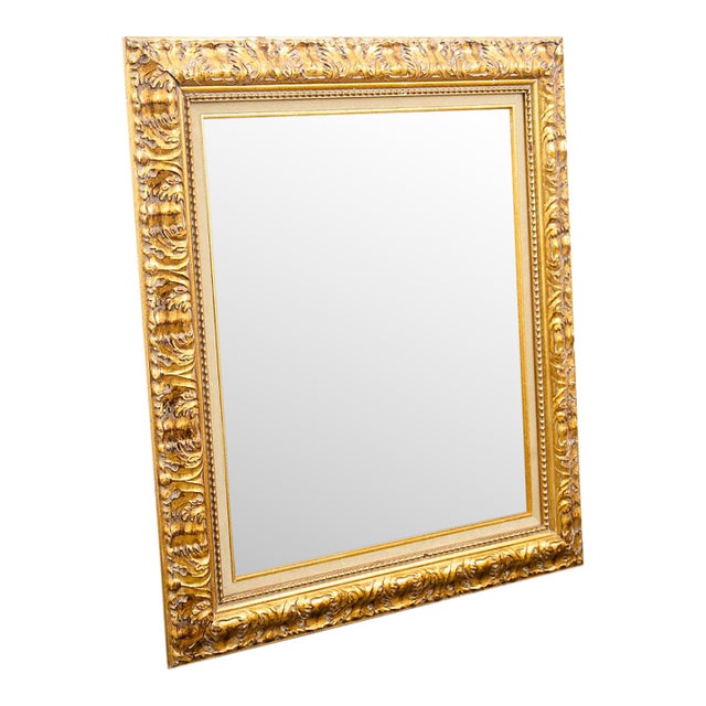 Antique Frame Picture Wall Framed Felt Gold Gilt Brass Art Floral 27.5x31.75 For Sale