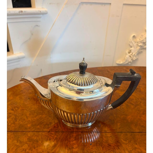 Antique Edwardian Silver Plated Tea and Coffee Set, 1900, Set of 4 For Sale - Image 4 of 18