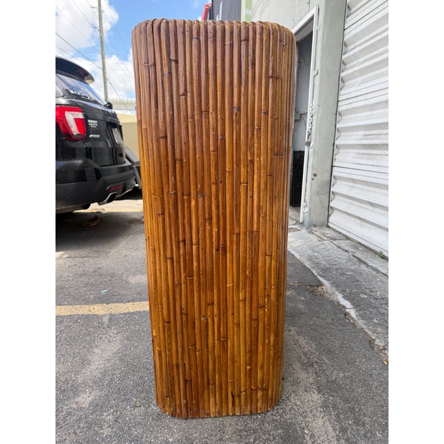1970's Waterfall Rattan Tall 5 Drawer Chest Manner of Gabriela Crespi For Sale - Image 13 of 13