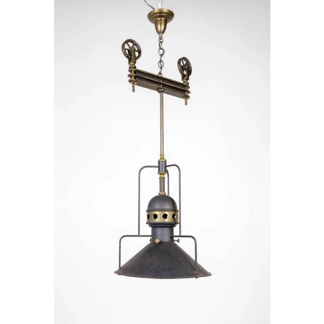 Large Early 20th Century Industrial Cog Pendant Light For Sale - Image 9 of 10