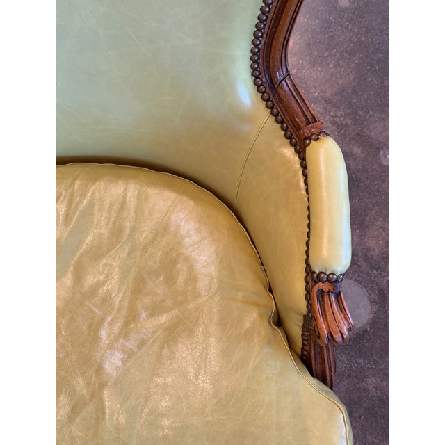 1920s 1920s Bergère in Leather For Sale - Image 5 of 11