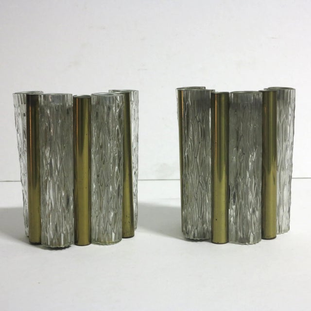 Mid-Century Modern Brass and Glass Wall Lamps from Kaiser, 1960s, Set of 2 For Sale - Image 3 of 8