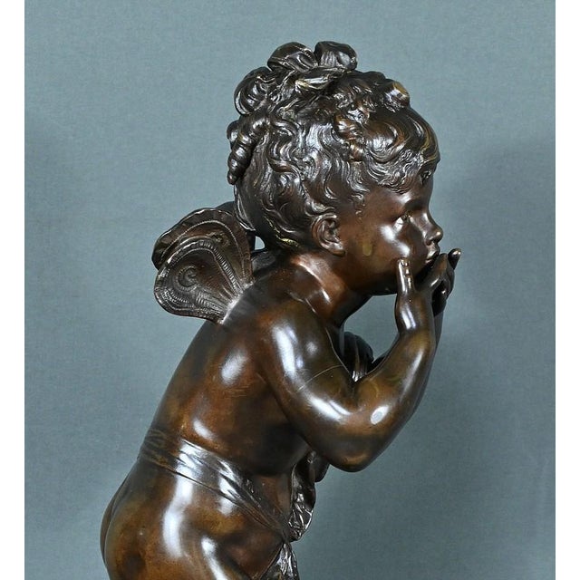 Bronze Love Sending Kisses in Bronze by A. Moreau, 1890s For Sale - Image 10 of 17