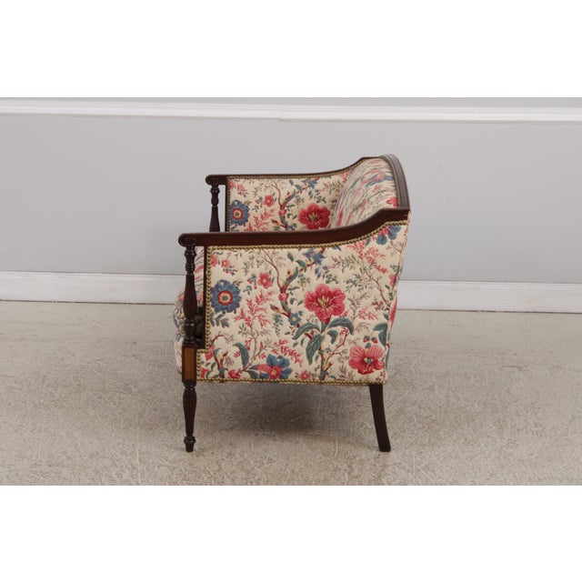 Hickory Chair Furniture Company Hickory Chair Mahogany Frame Sheridan Style Loveseat Settee For Sale - Image 4 of 17