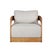 Wood Paradiso Outdoor Solid Teak Swivel Chair - Gray Fabric For Sale - Image 7 of 11