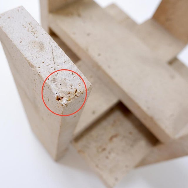 Vintage End Tables in Travertine and Glass by Willy Ballez, 1970s, Set of 2 For Sale - Image 13 of 14