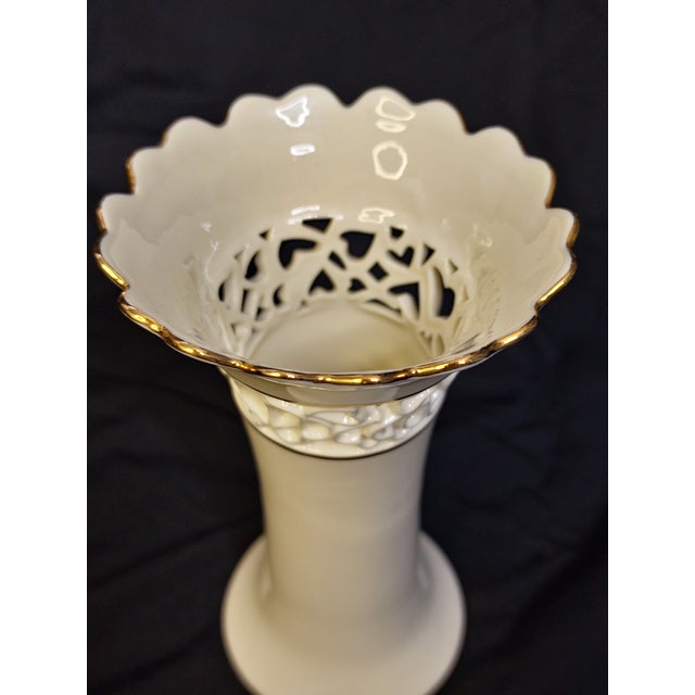 Ceramic Pierced Heart Bone China Vase ~ 24k Gold Trim ~ Heart by Lenox Collection For Sale - Image 7 of 7