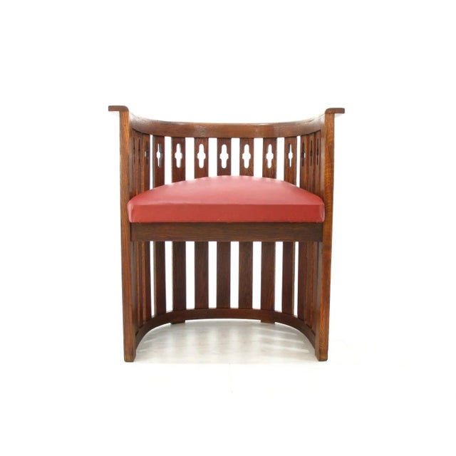 Wood Viennese Arts & Crafts Oak Sofa and Chair, 1920s, Set of 2 For Sale - Image 7 of 15