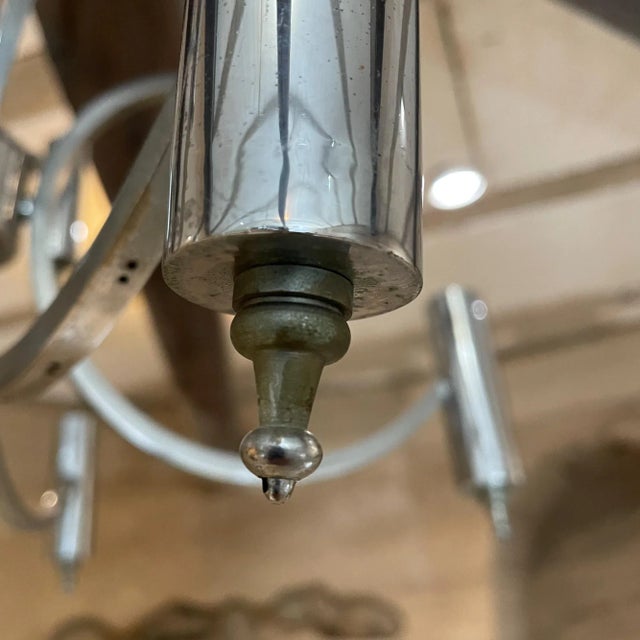 1970s Sciolari Style Modern Chrome Ten Light Chandelier, Italy For Sale In San Diego - Image 6 of 10