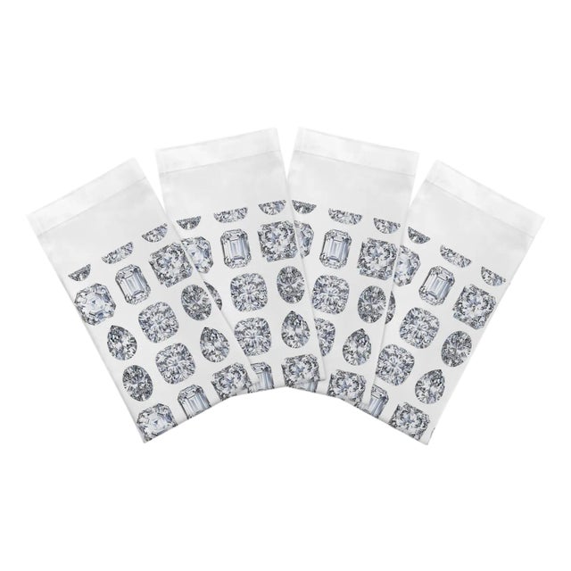 Bougie Diamonds Ice Cotton Sateen Dinner Napkins, Set of 8 For Sale