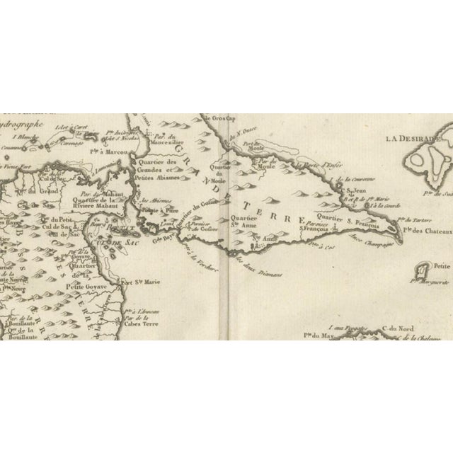 Antique Map of Guadeloupe and Marie Galante, 1780 For Sale - Image 5 of 12