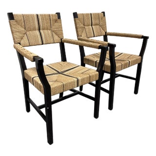 Serena & Lily Carson Dining Arm Chairs, a Pair For Sale