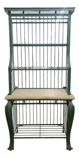 1990s French Country/Provincial Wrought Iron Bakers Rack