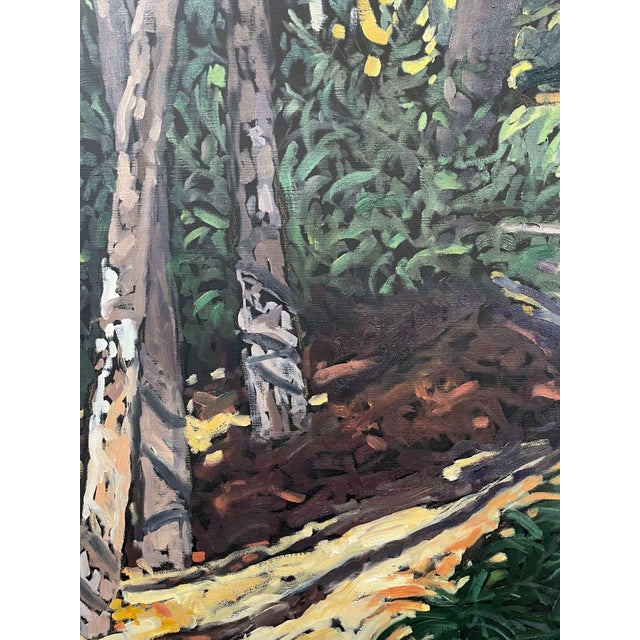 Early 21st Century Olde World Charm by Deb Komitor | Oil on cradle board Landscape with trees and a stream For Sale - Image 5 of 5