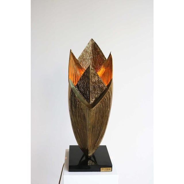 Cythere Bronze Table Lamp by Chrystiane Charles for Maison Charles, France, 1970s For Sale - Image 18 of 18