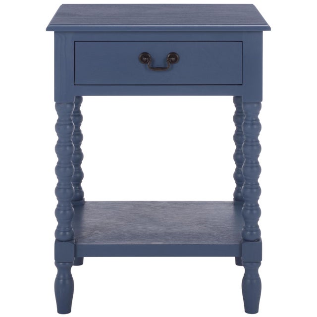 Athena Bobbin Accent Table in Blue For Sale - Image 9 of 9