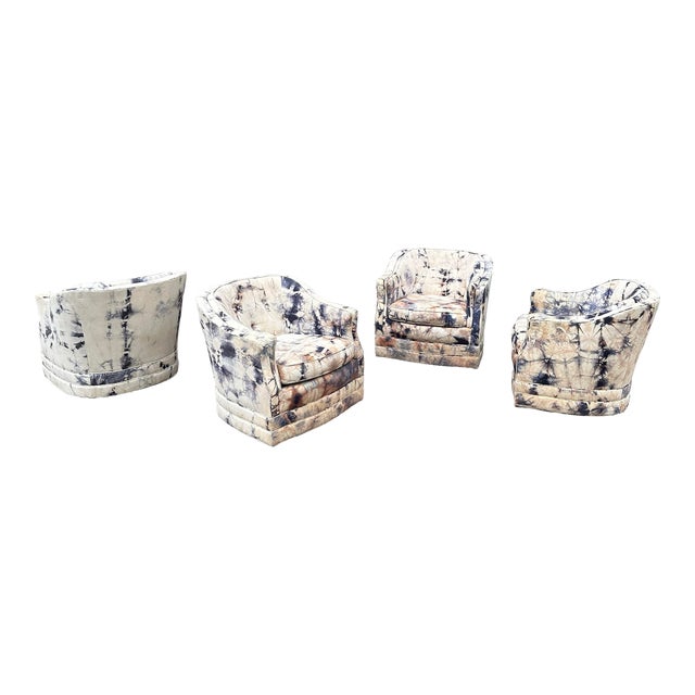 Mid Century Modern Henredon Swivel Barrel Back Lounge Chairs For Sale