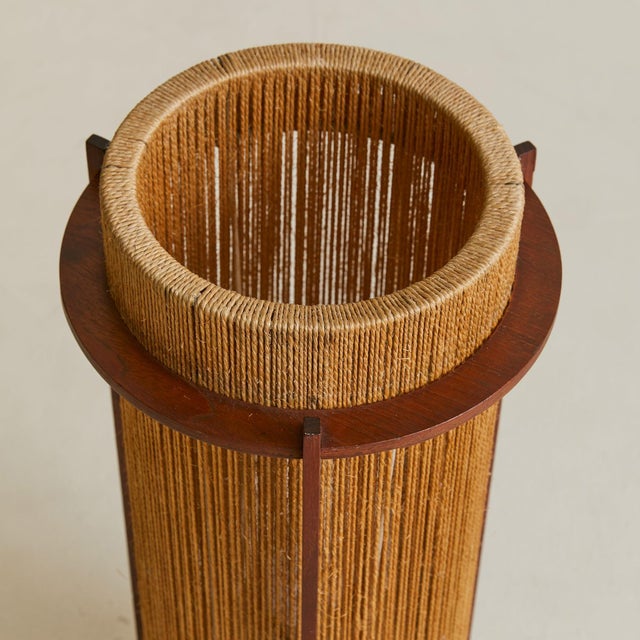 1960s Danish Teak + Sisal Floor Lamp by Ib Fabiansen for Fog & Mørup For Sale - Image 11 of 18